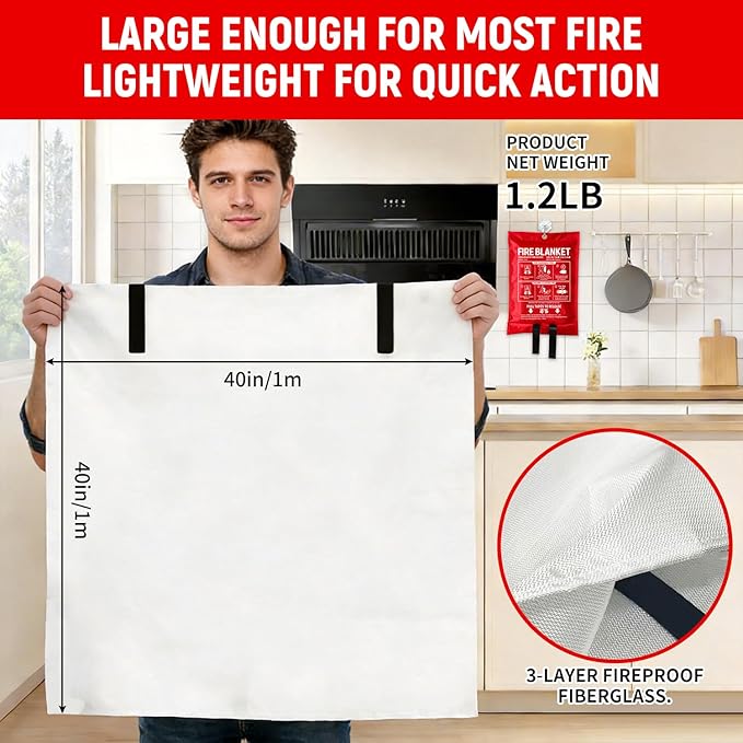 TANAN 2026 最新緊急用防火ブランケット 1枚入り  - Fire Blanket Kitchen のレビューと価格