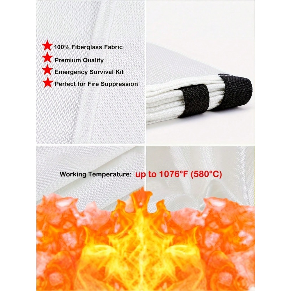 防火ブランケット 39.37 X 39.37 インチ 緊急用 - Fire Blanket Kitchen のレビューと価格