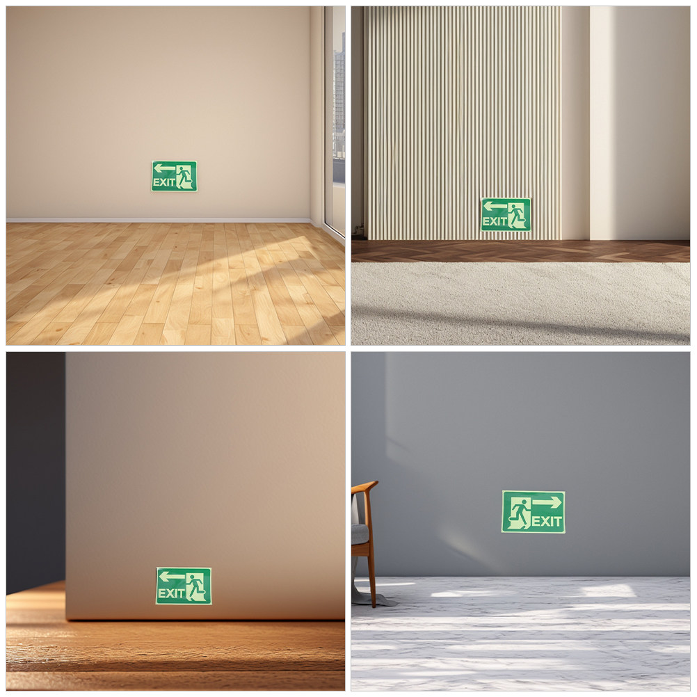 4枚セット 光る避難指示ステッカー 発光安全方向指示 緊急避 - Emergency Exit Sign のレビューと価格
