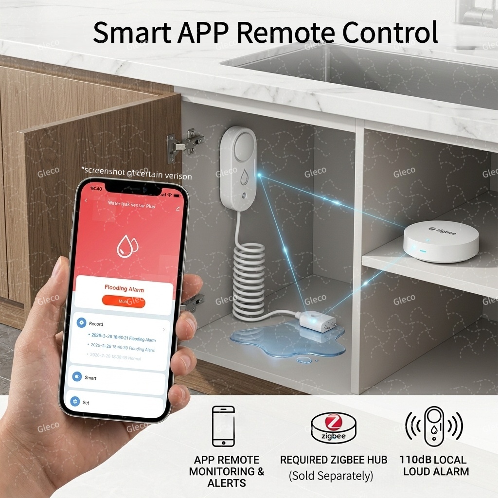 Zigbee 水漏れセンサー 水漏れ検出器 オプションのサウ - Water Alarm Sensor のレビューと価格