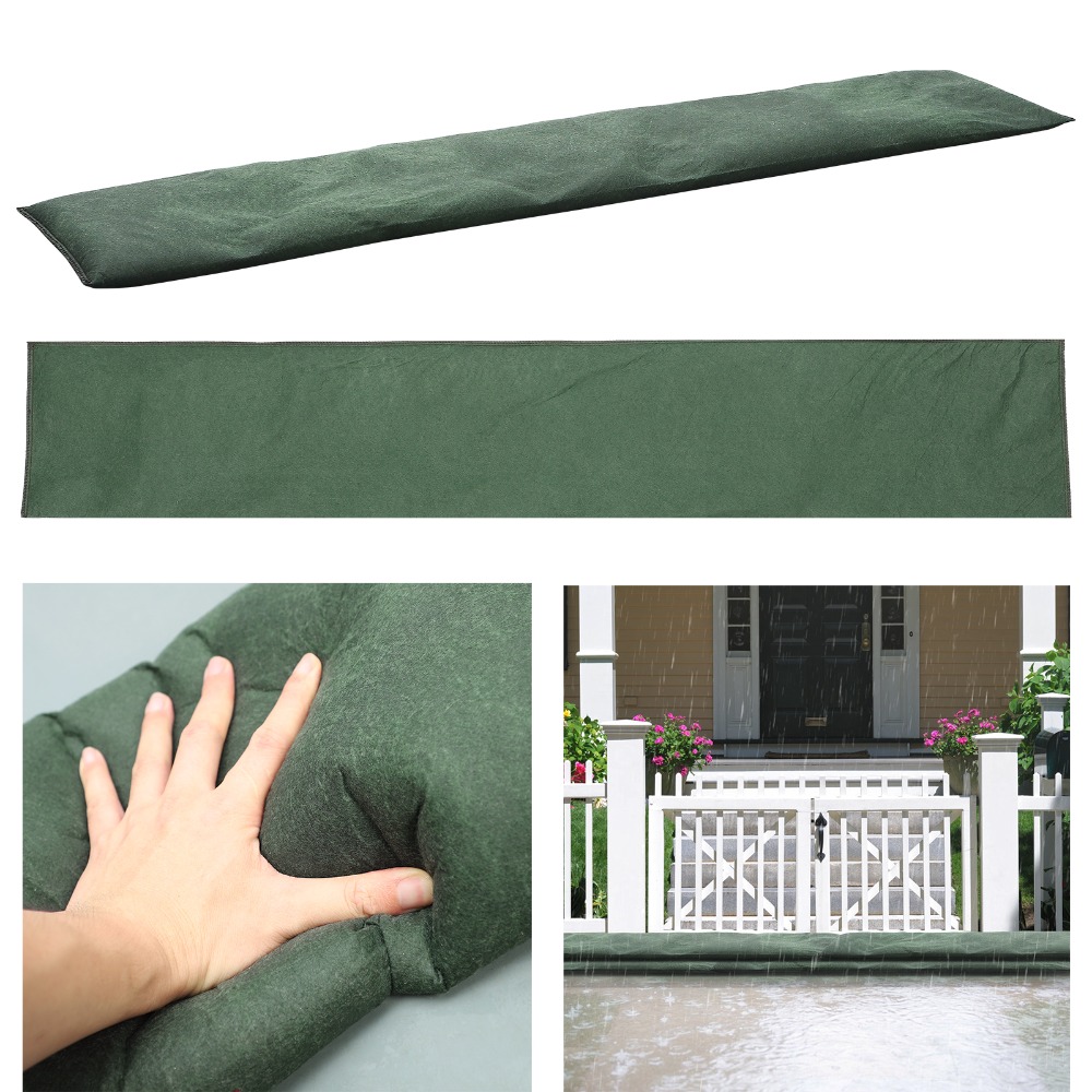 不織布製水活性化式洪水防御壁 グリーン 簡単使用 洪水防御バ - Flood Barrier Bag のレビューと価格