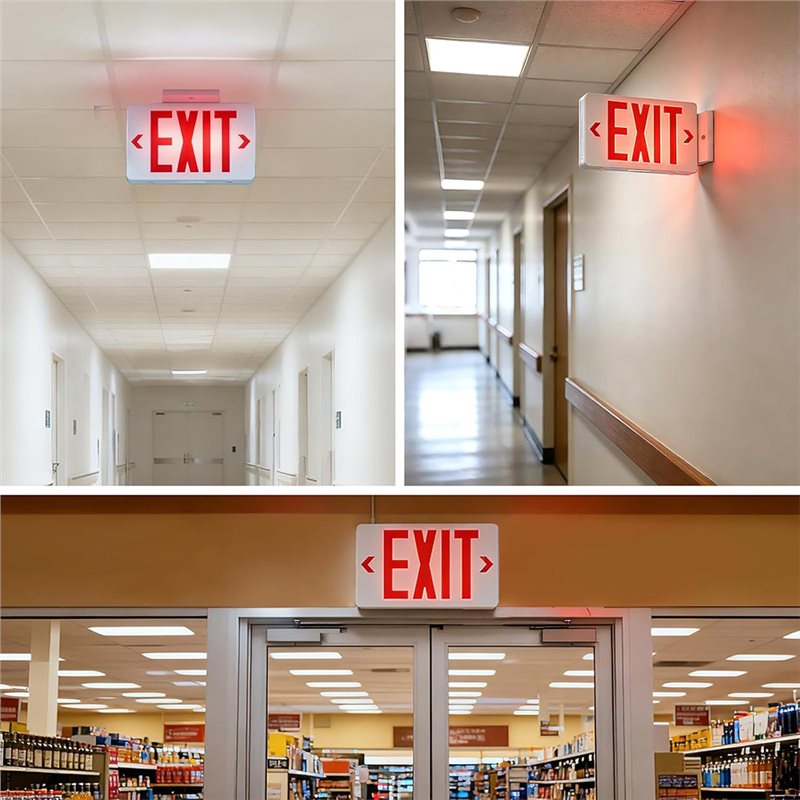 B67C UL認証取得済み、業務用非常灯コンボ、LED赤色出 - Emergency Exit Sign のレビューと価格
