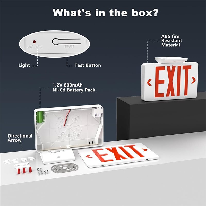 B67C UL認証取得済み、業務用非常灯コンボ、LED赤色出 - Emergency Exit Sign のレビューと価格