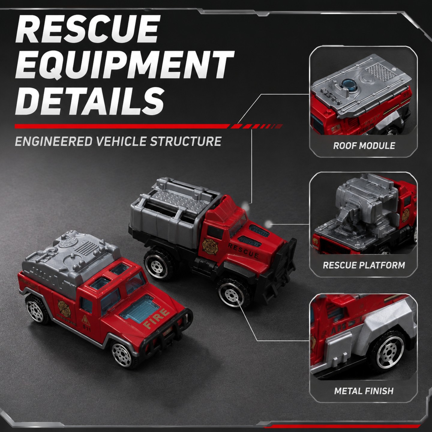 1:64合金+プラスチック製子供向け消防車両セット、都市救助 - Fire Escape Ladder のレビューと価格