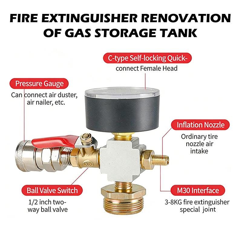 小型タンクおよび消火器用エアポンプ圧力アダプター変換キット  - Fire Extinguisher Small のレビューと価格