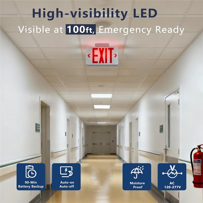A46U UL認証済みLED非常灯、バッテリーバックアップ付 - Emergency Exit Sign のレビューと価格