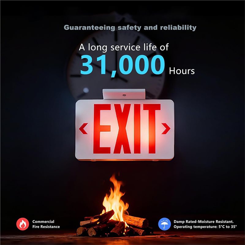 A46U UL認証済みLED非常灯、バッテリーバックアップ付 - Emergency Exit Sign のレビューと価格